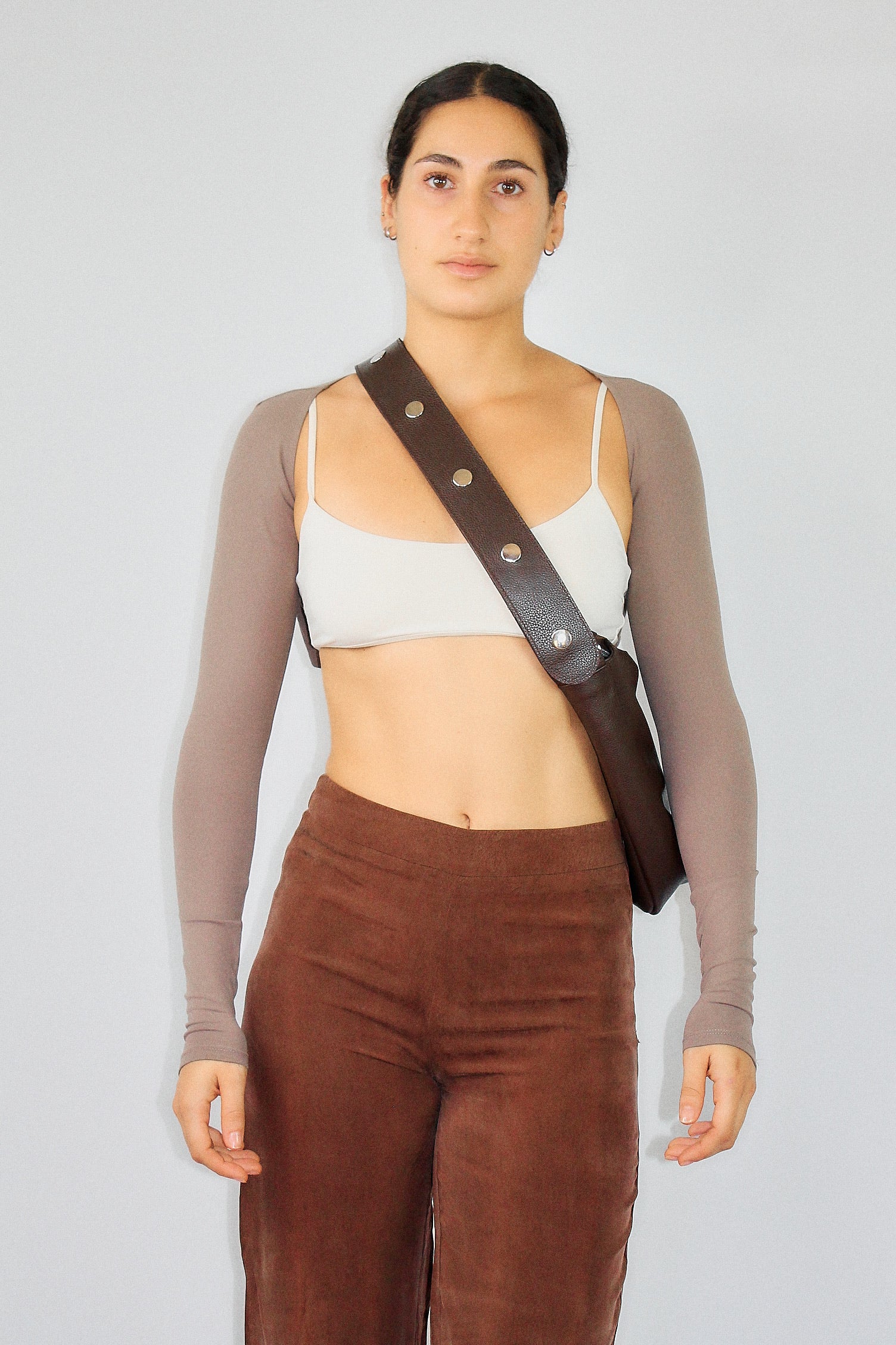 Tika Bag in Grained Nappa Leather - Chocolate