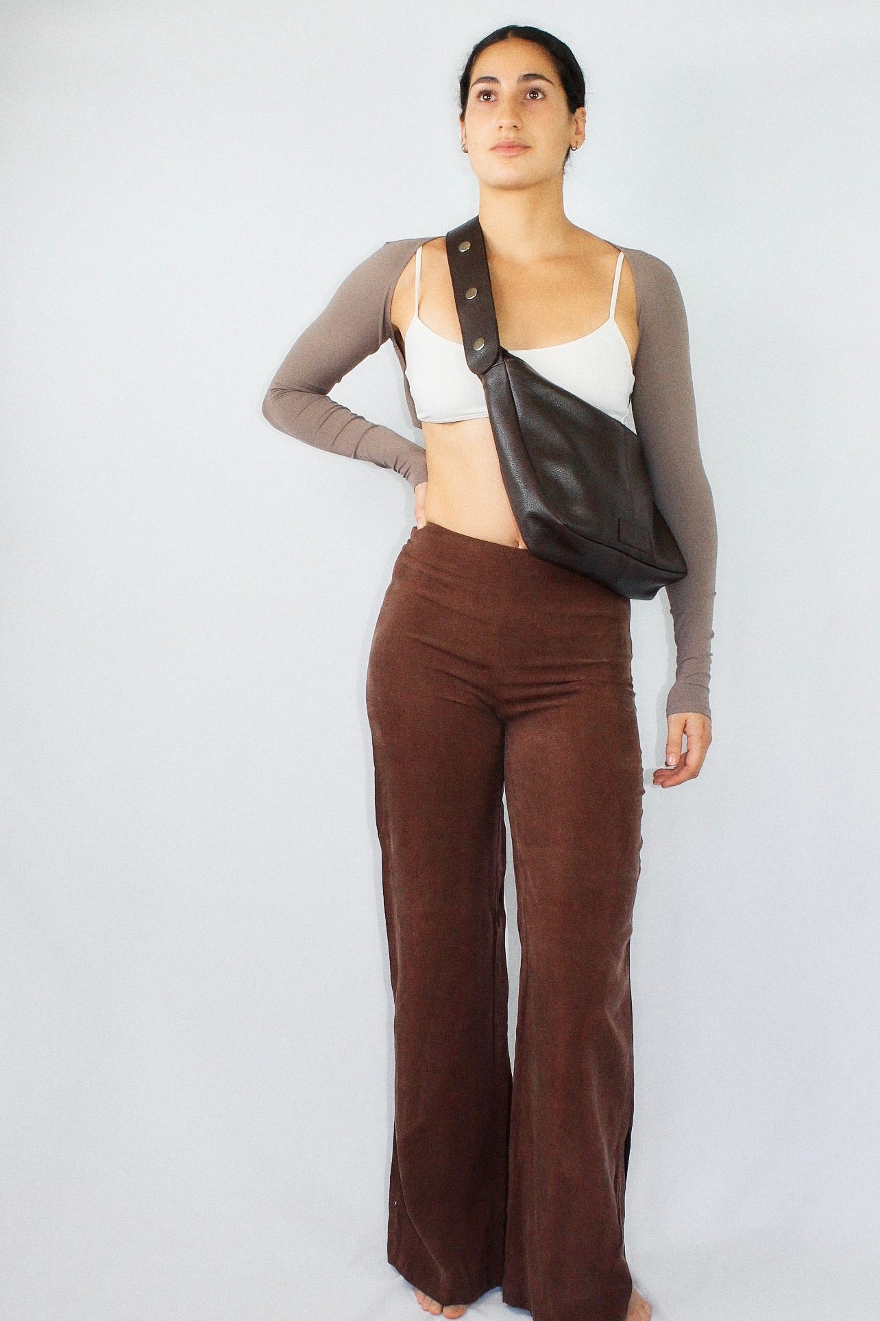 Tika Bag in Grained Nappa Leather - Chocolate