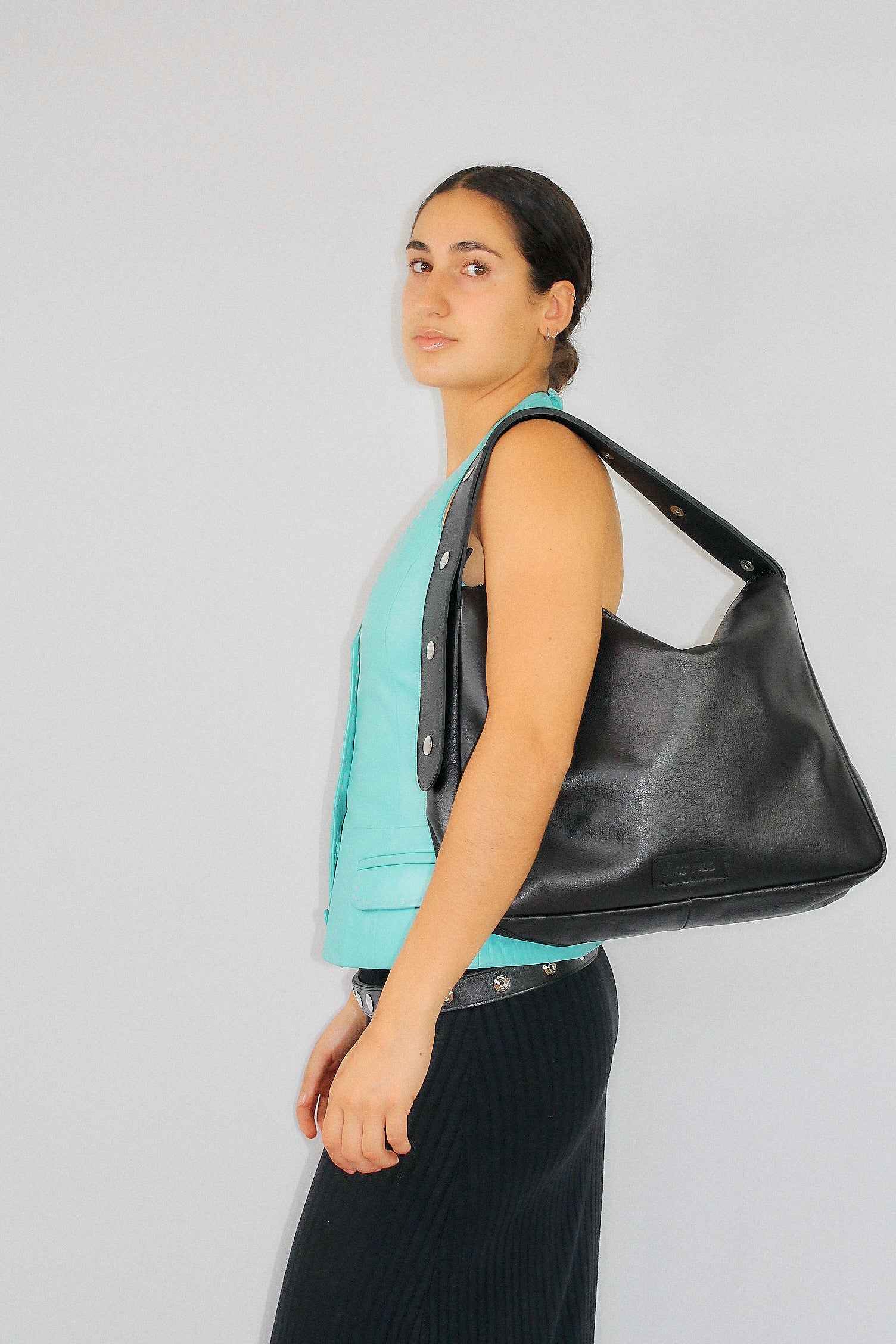 Tikon Bag in Grained Nappa Leather - Black
