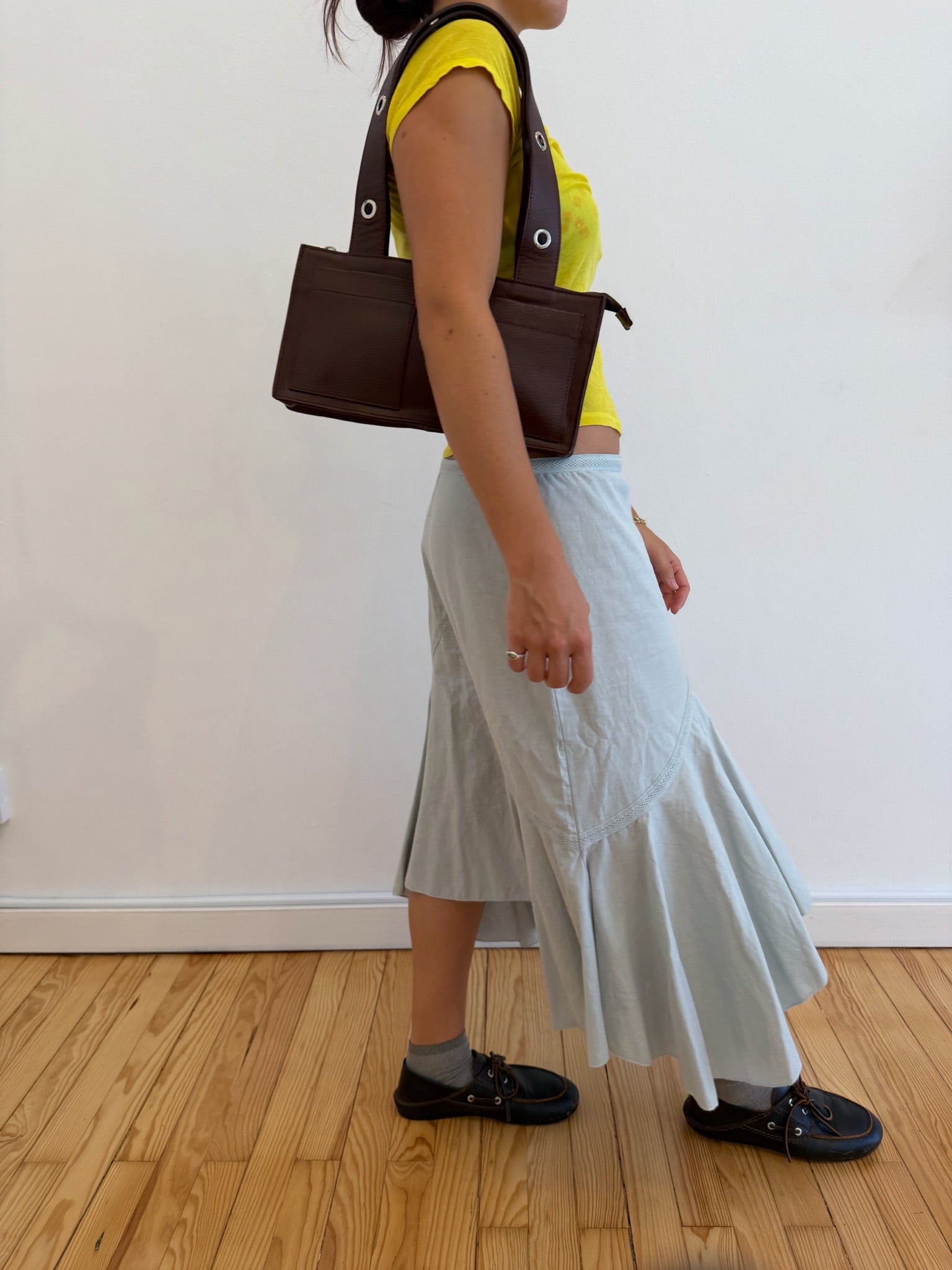 Mini Muse Bag in Grained Leather - Brown