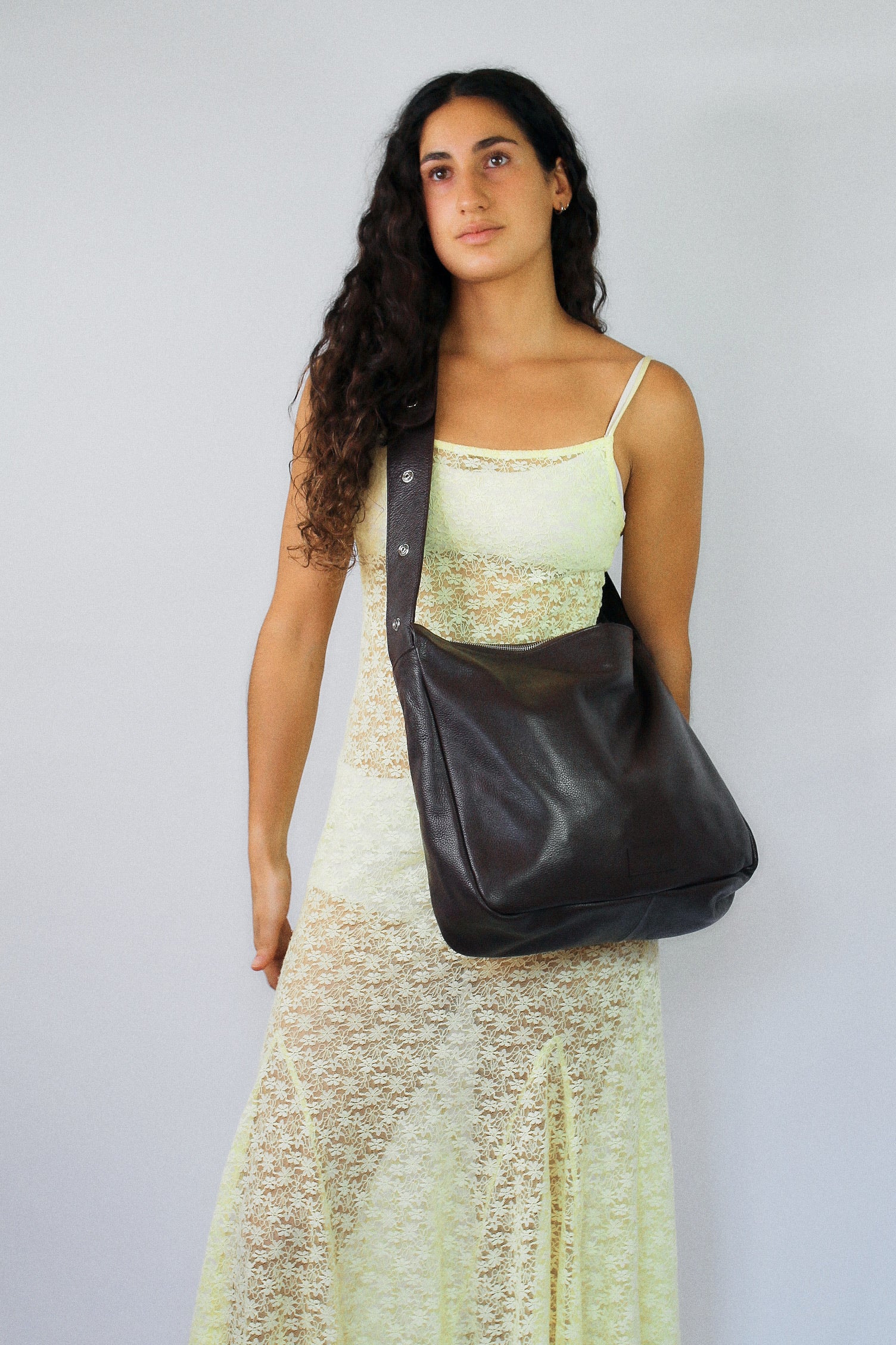 Tikon Bag in Grained Nappa Leather - Chocolate