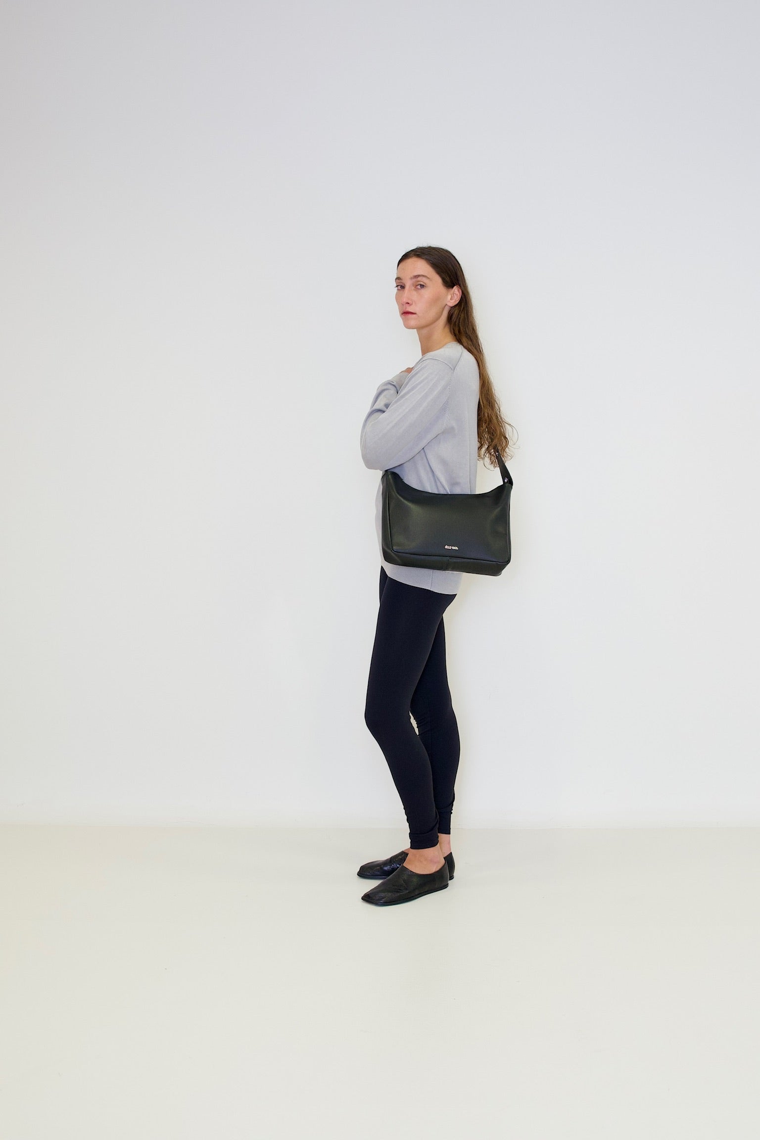 Bolso Tika en piel Napa graneada - Negro