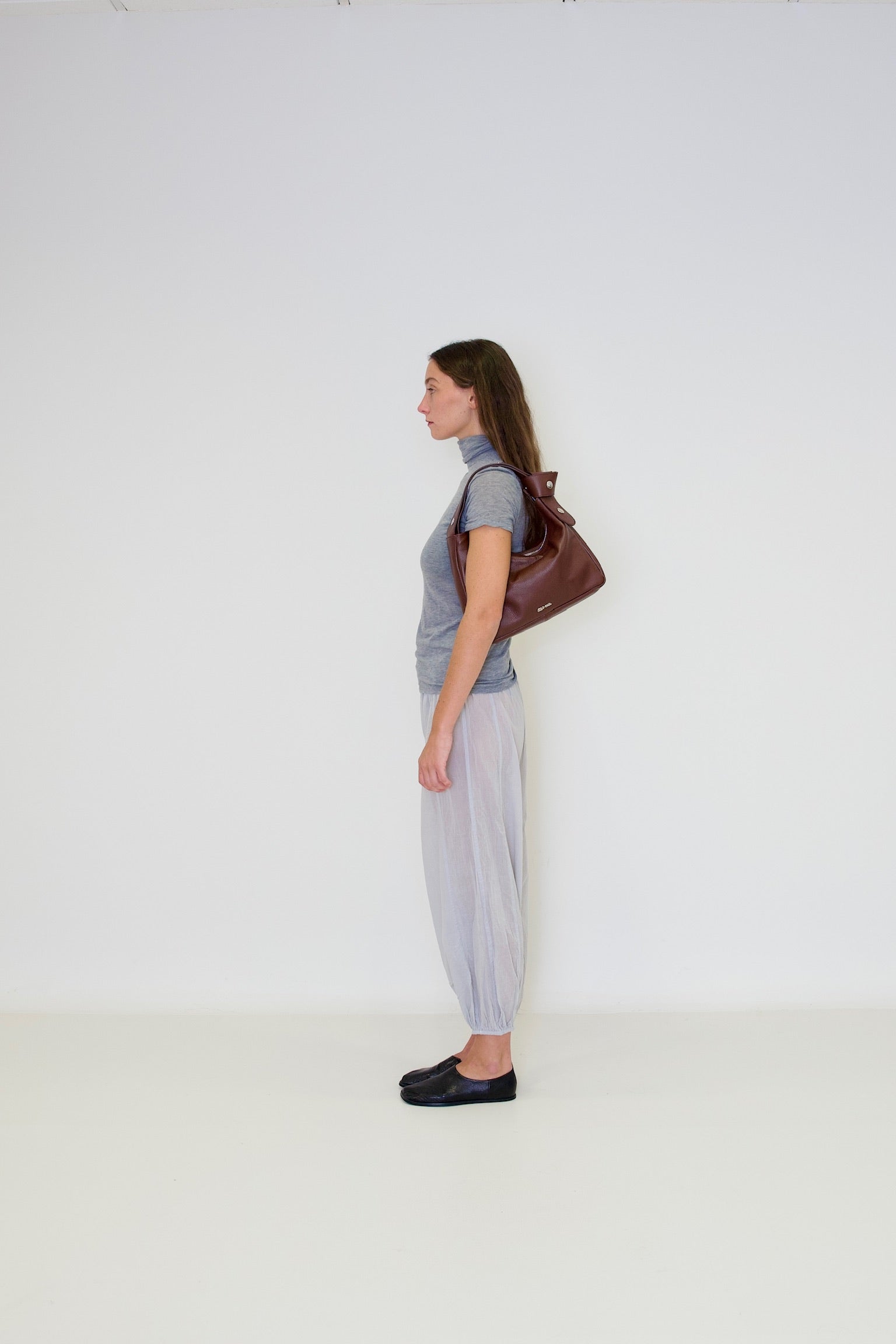 Tika Bag in Grained Leather - Brown