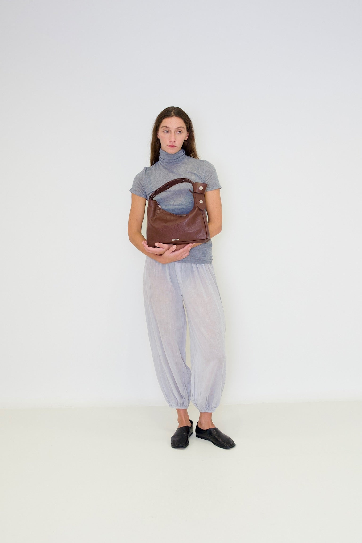 Tika Bag in Grained Leather - Brown