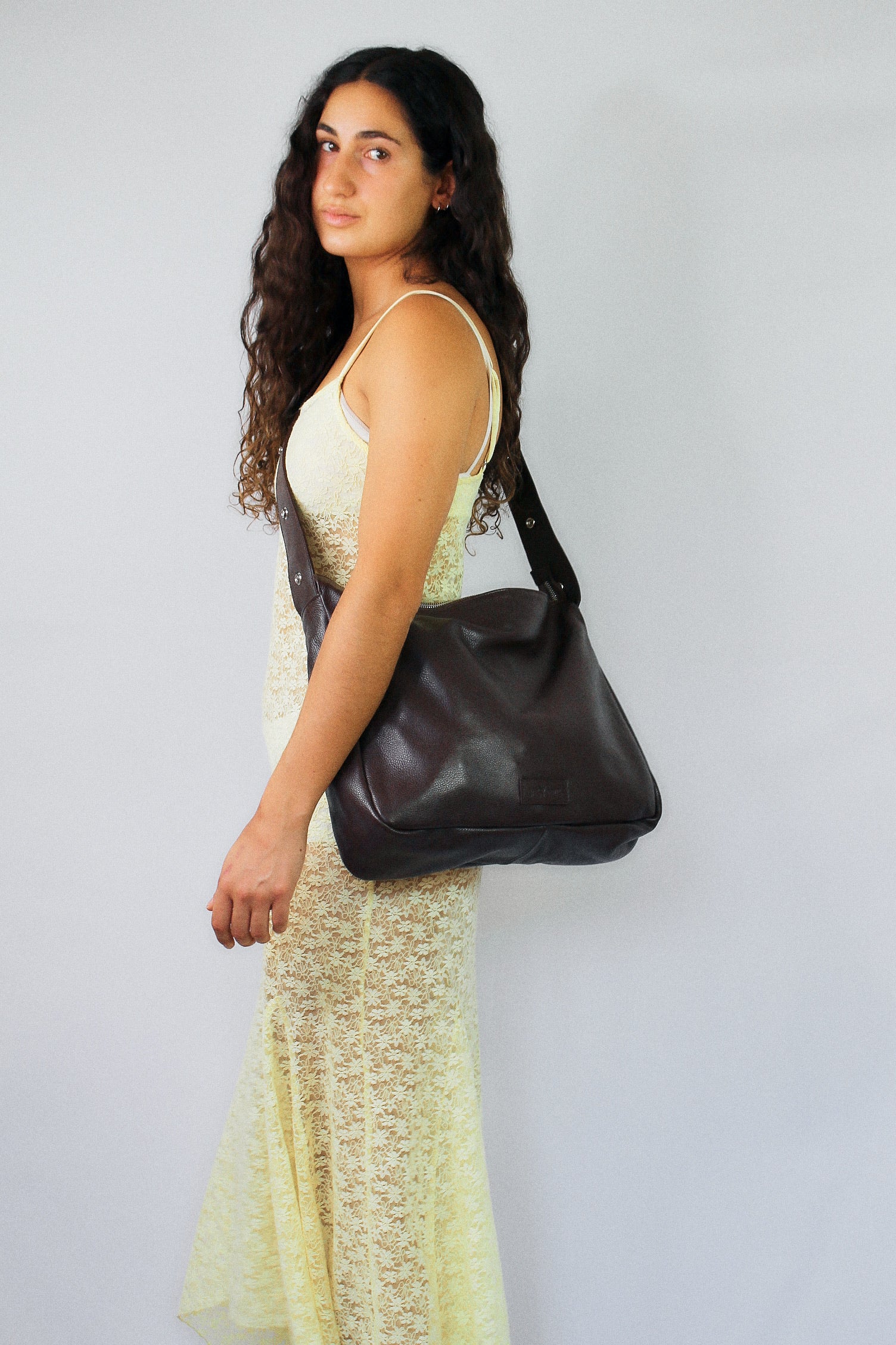 Tikon Bag in Grained Nappa Leather - Chocolate