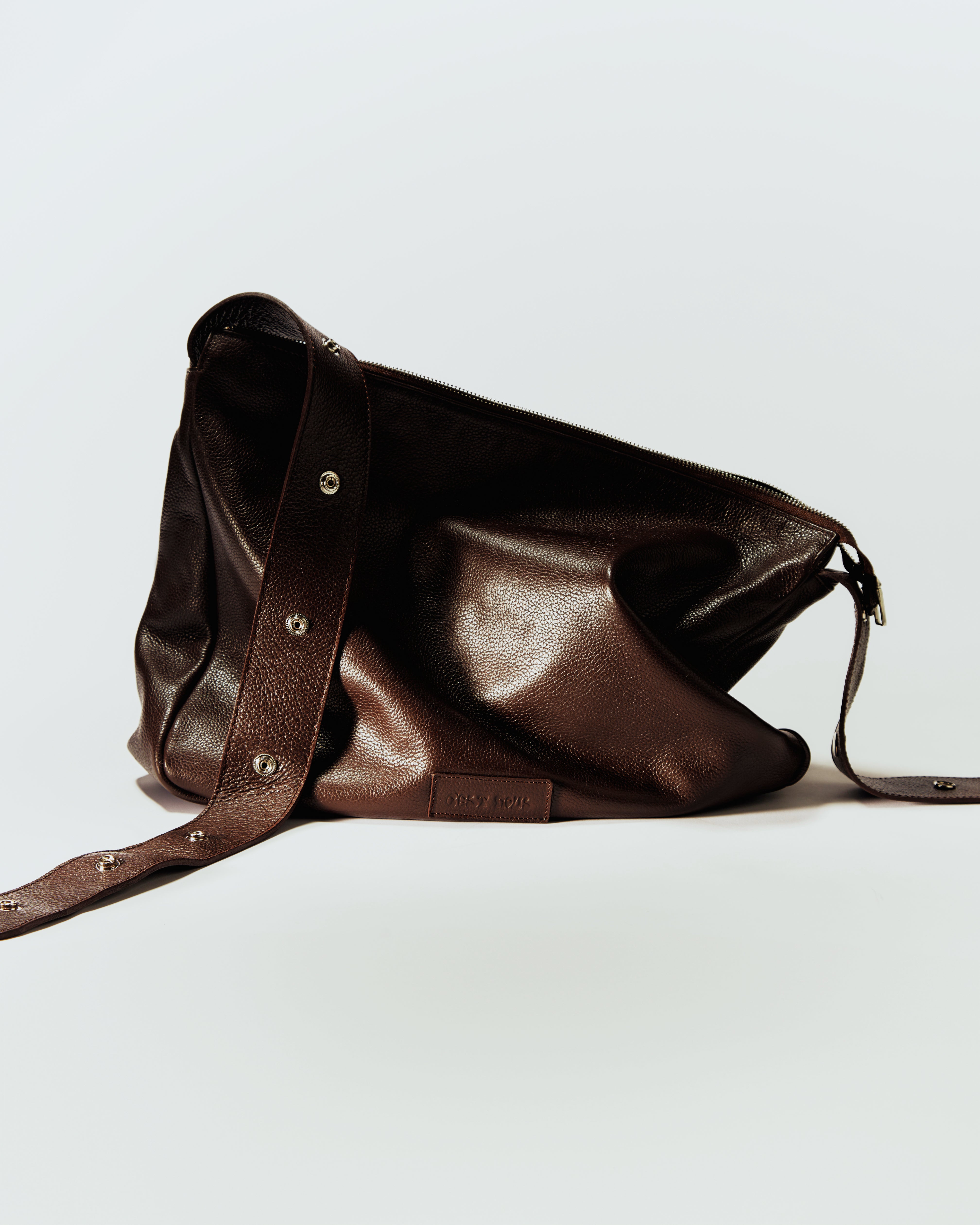 Tikon Bag in Grained Nappa Leather - Chocolate