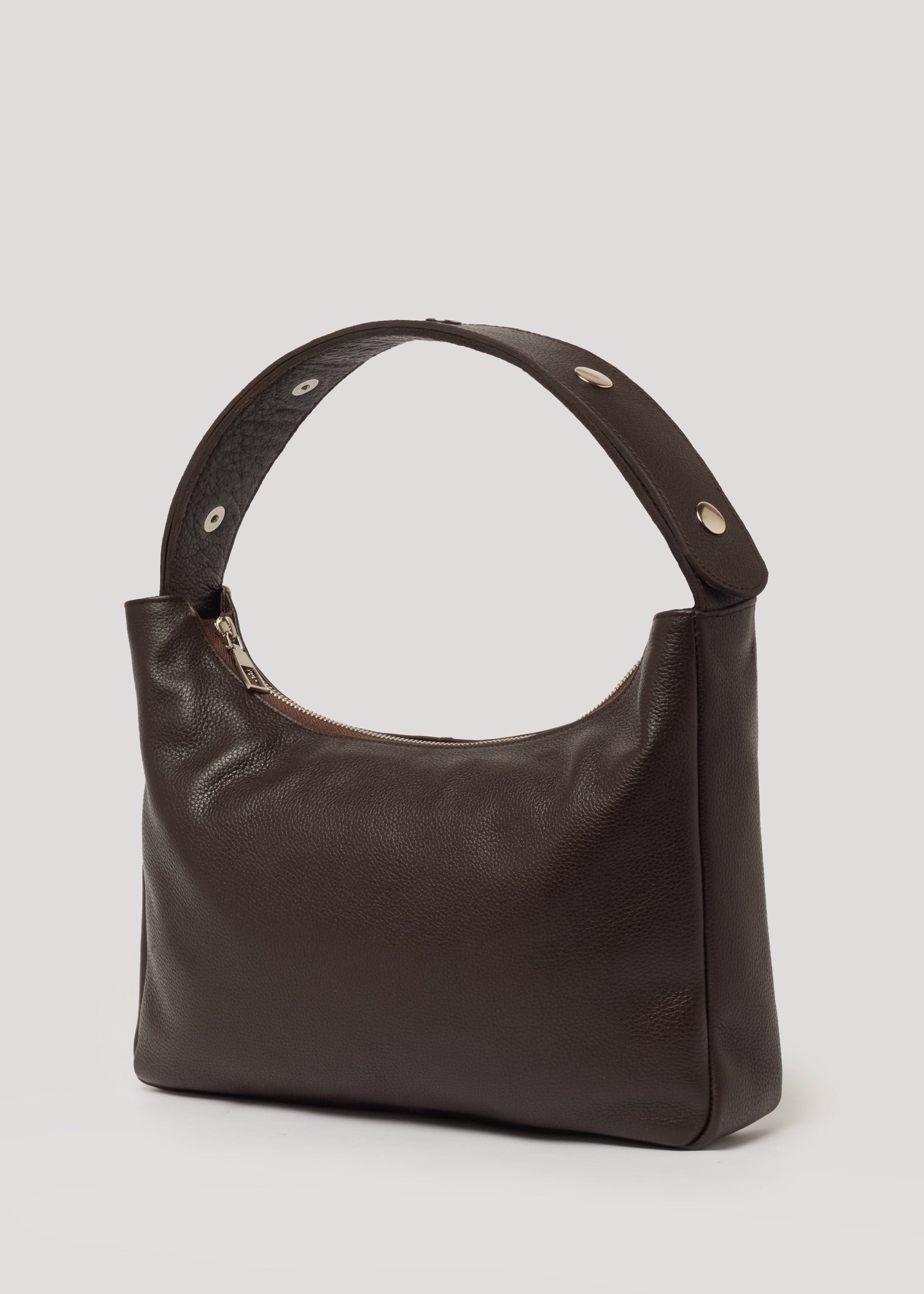 Tika Bag in Grained Leather - Chocolate