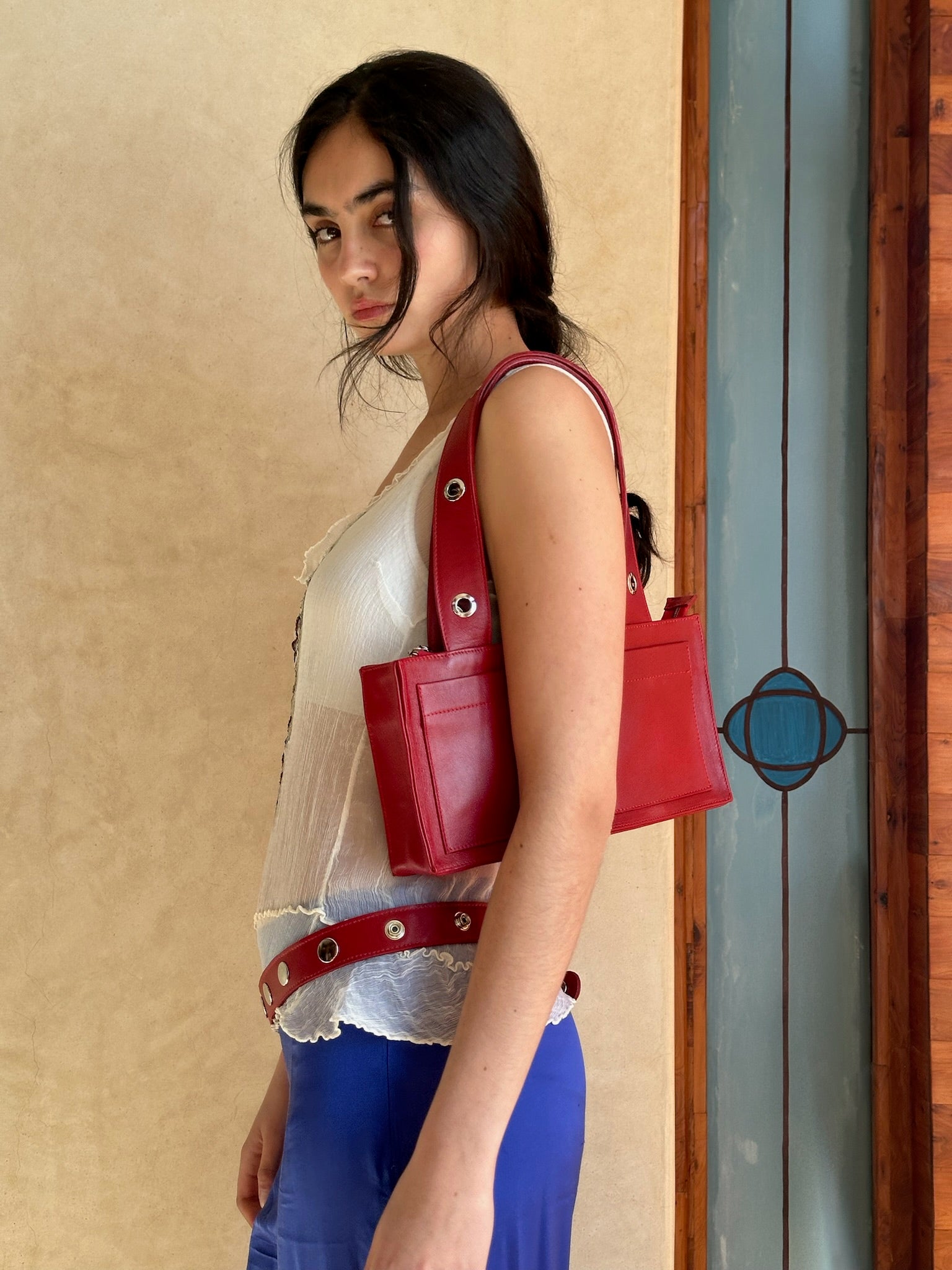 Mini Muse Bag in Nappa Leather - Red