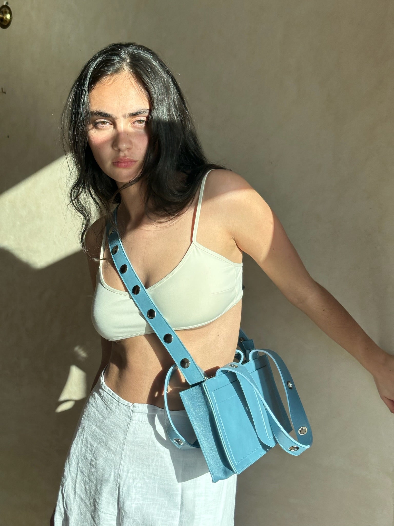 Mini Muse Bag in Nappa Leather - Blue