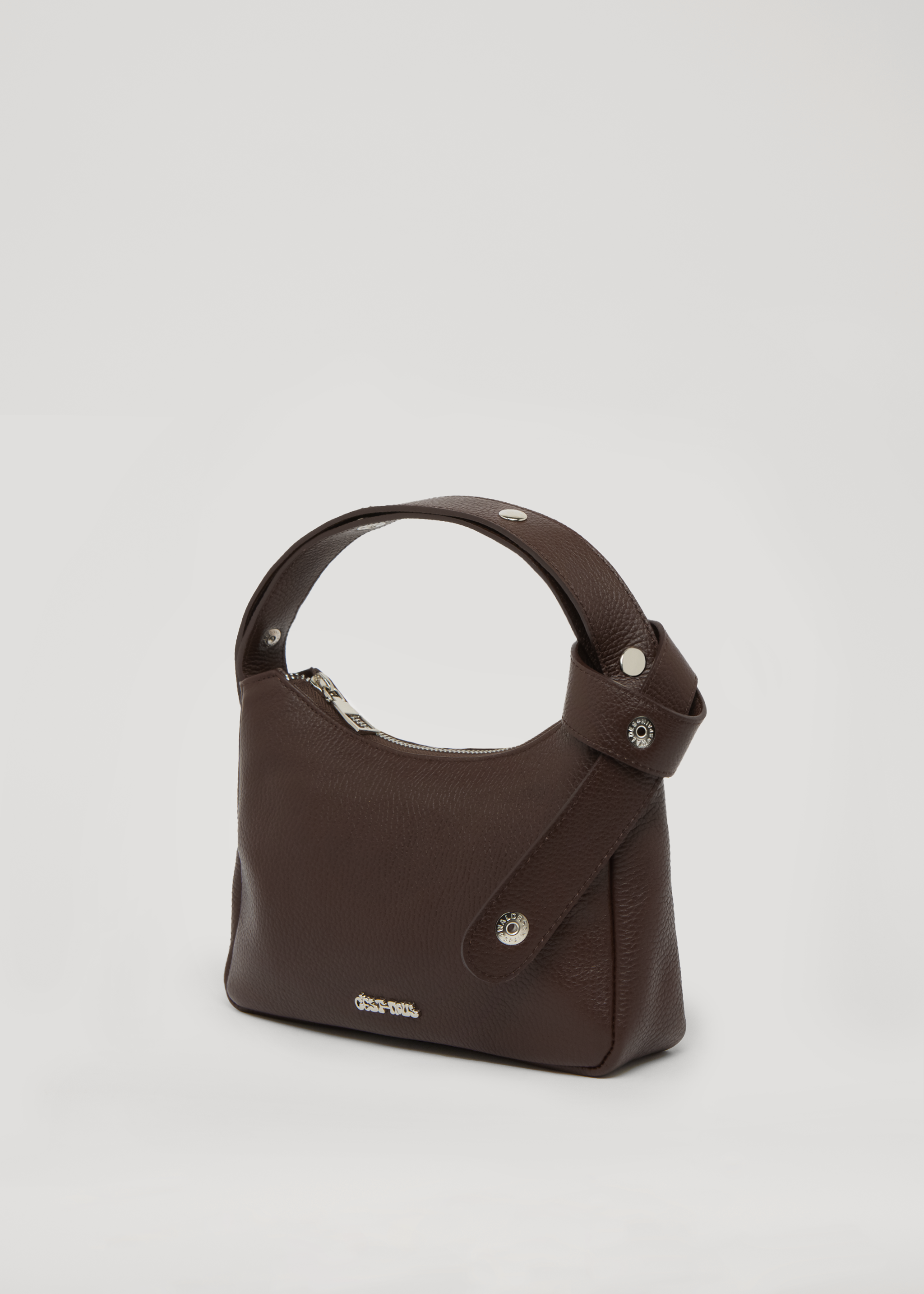 Tika Small Bag in Grained Leather - Brown