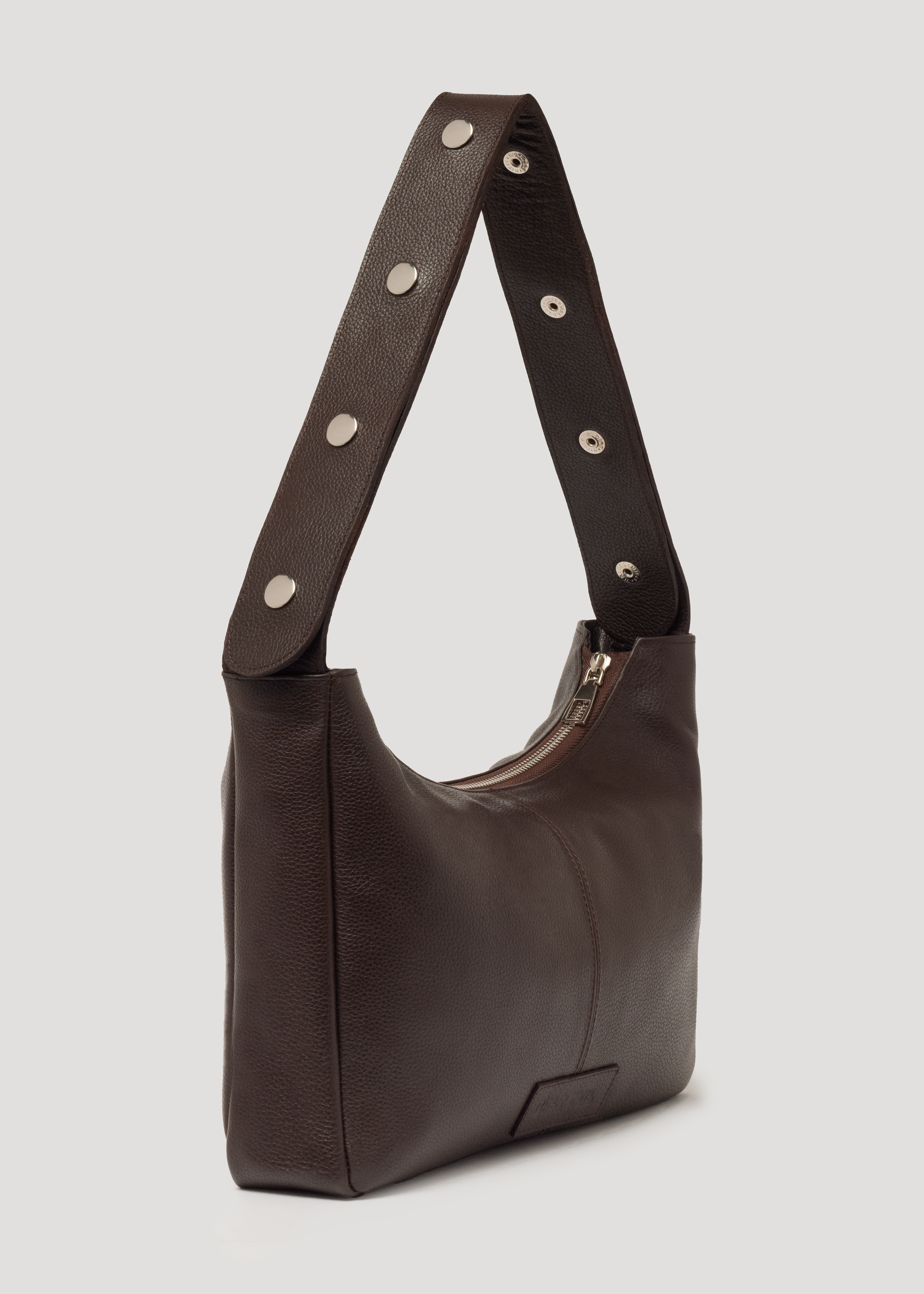 Tika Bag in Grained Leather - Chocolate