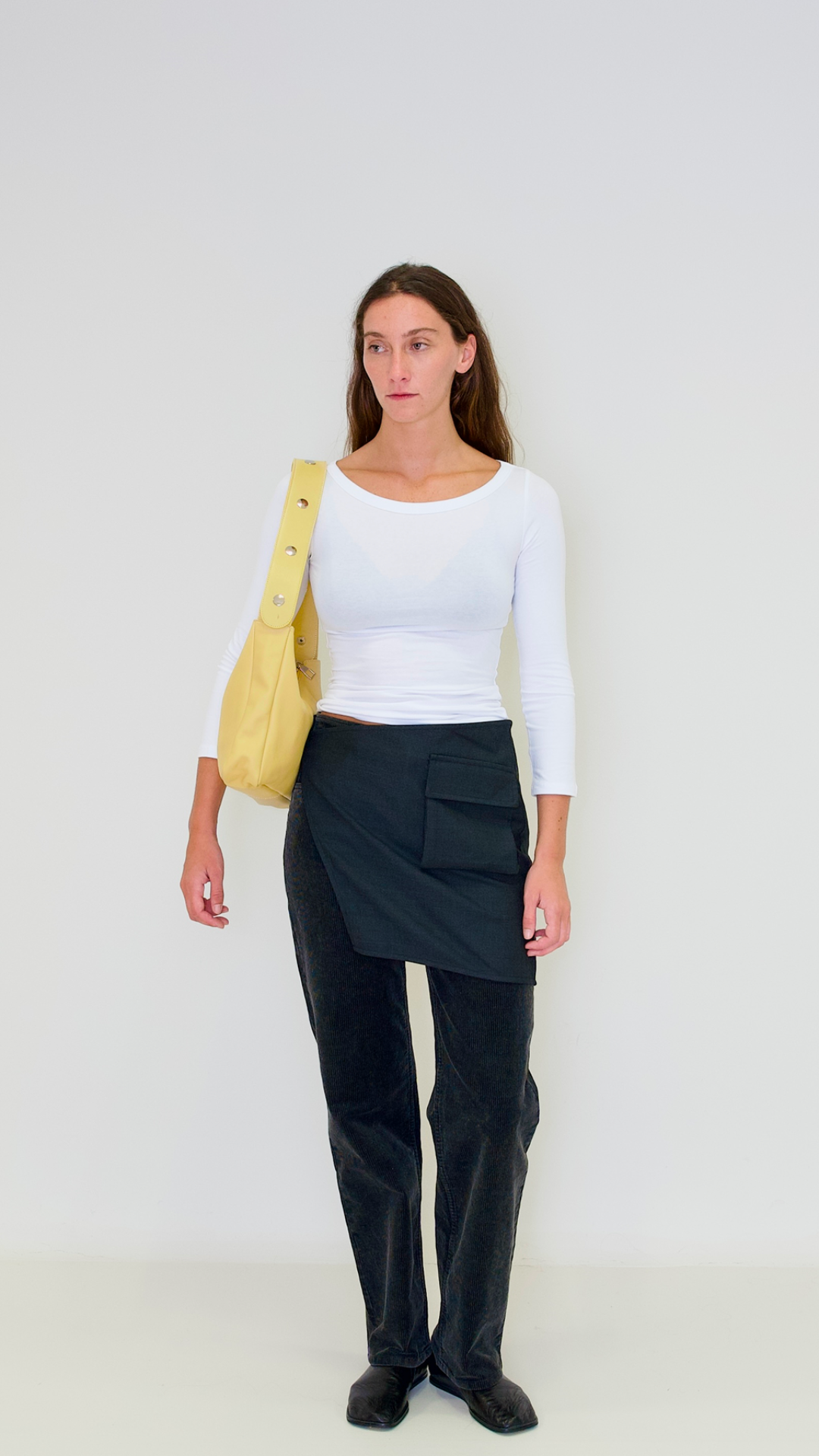 Bolso Tika en piel Napa - Amarillo Mantequilla