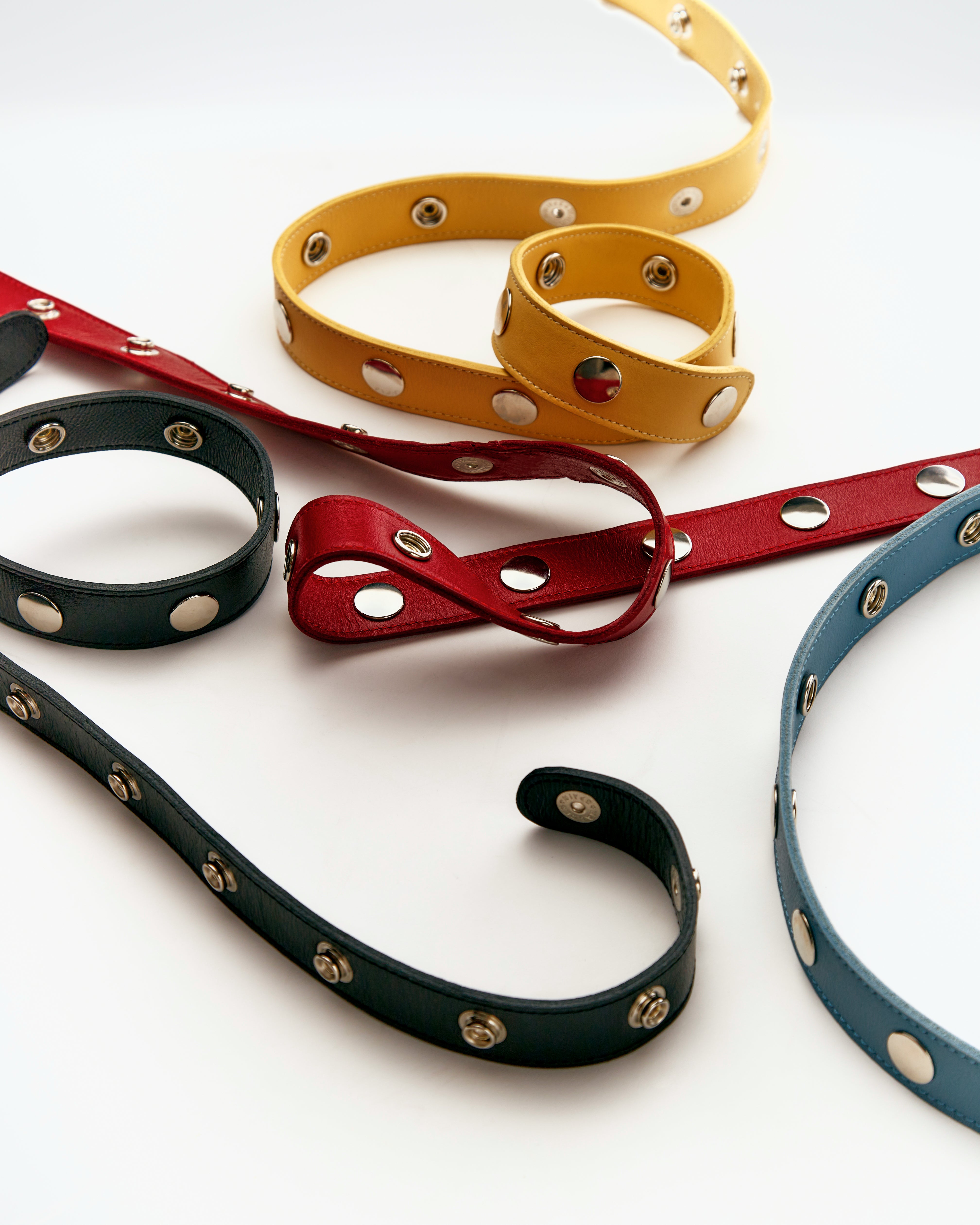 Adjustable Click Belt in Nappa Leather - Red