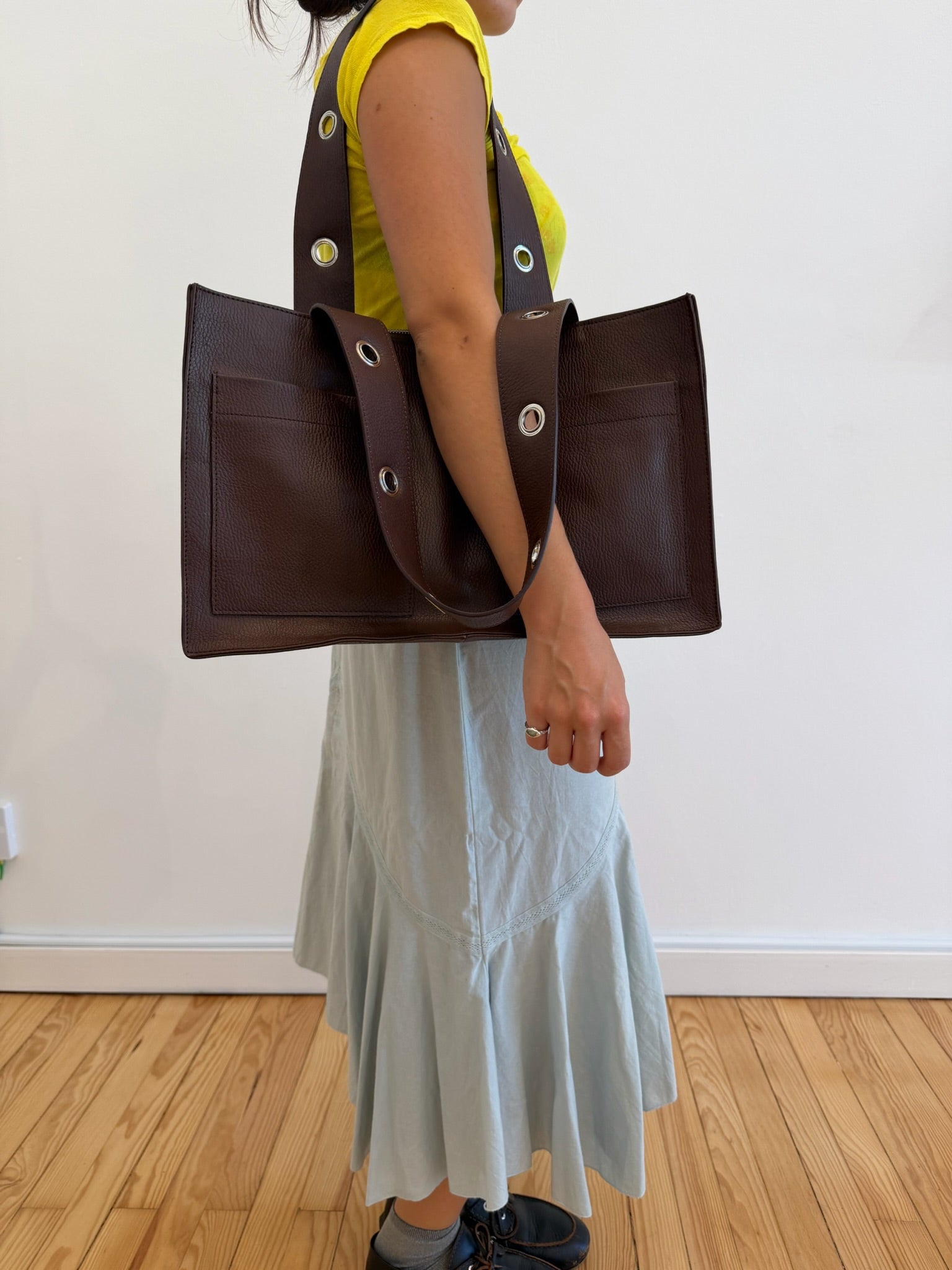 Muse Bag in Grained Leather - Brown