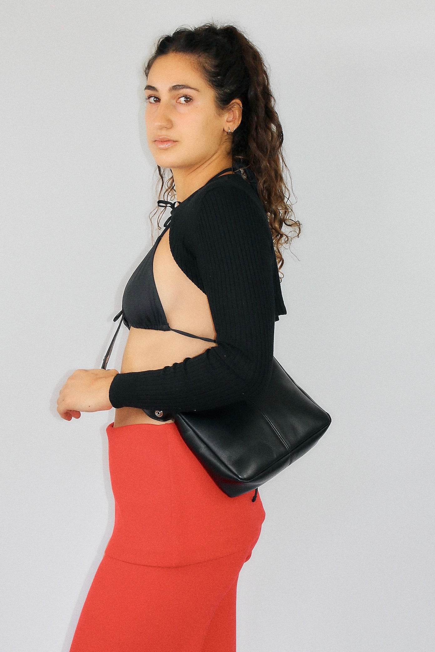 Tika Small Bag in Nappa Leather - Black