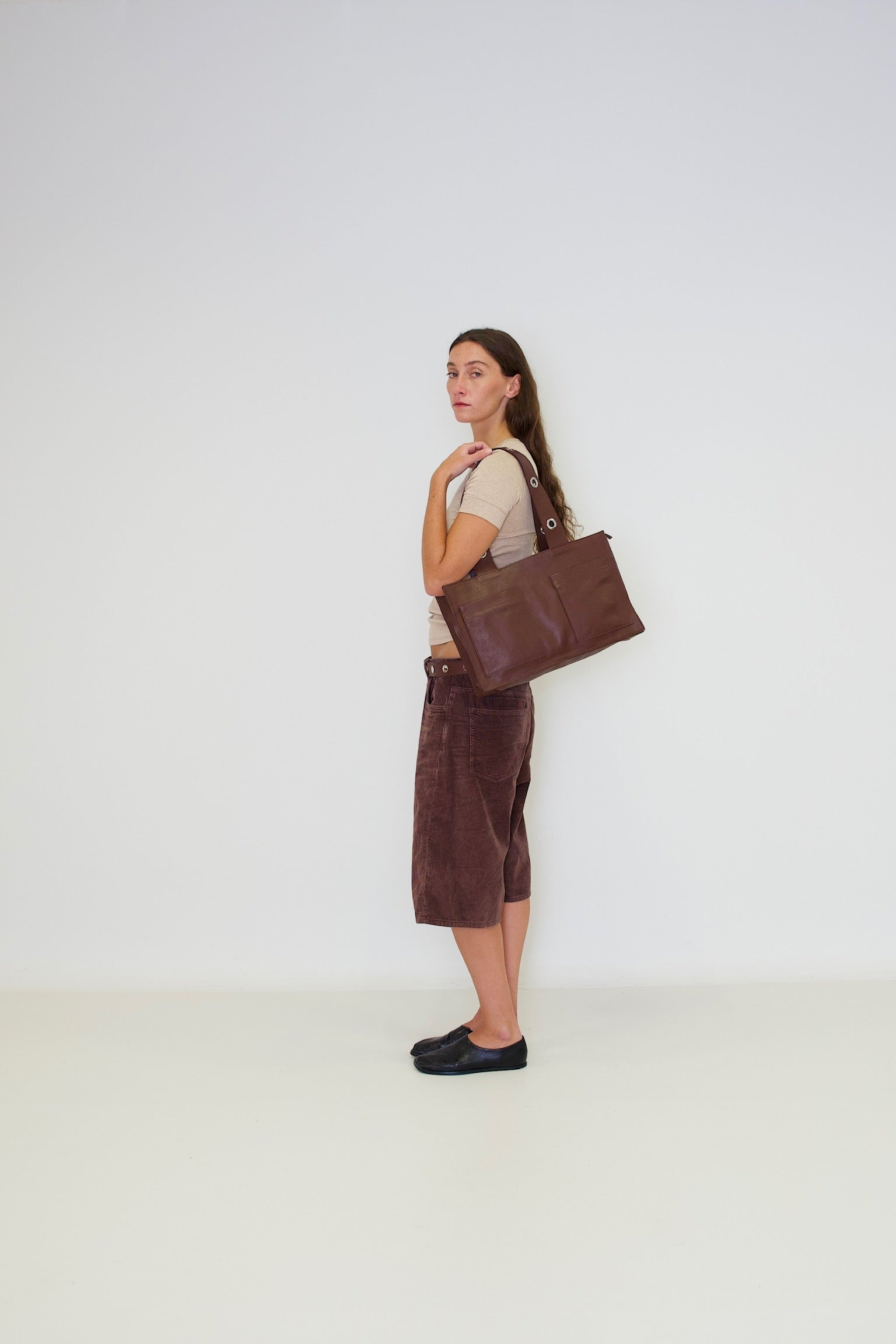 Muse Bag in Grained Leather - Brown