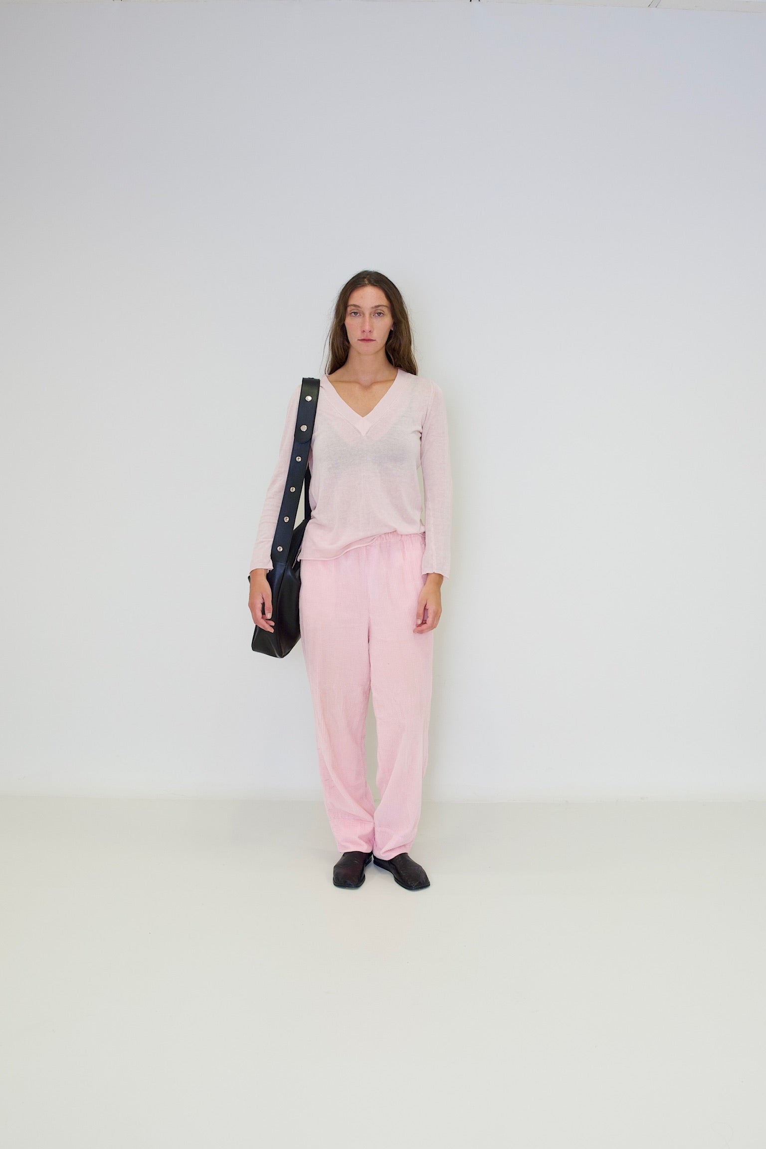 Bolso Tikon en piel Napa graneada - Negro