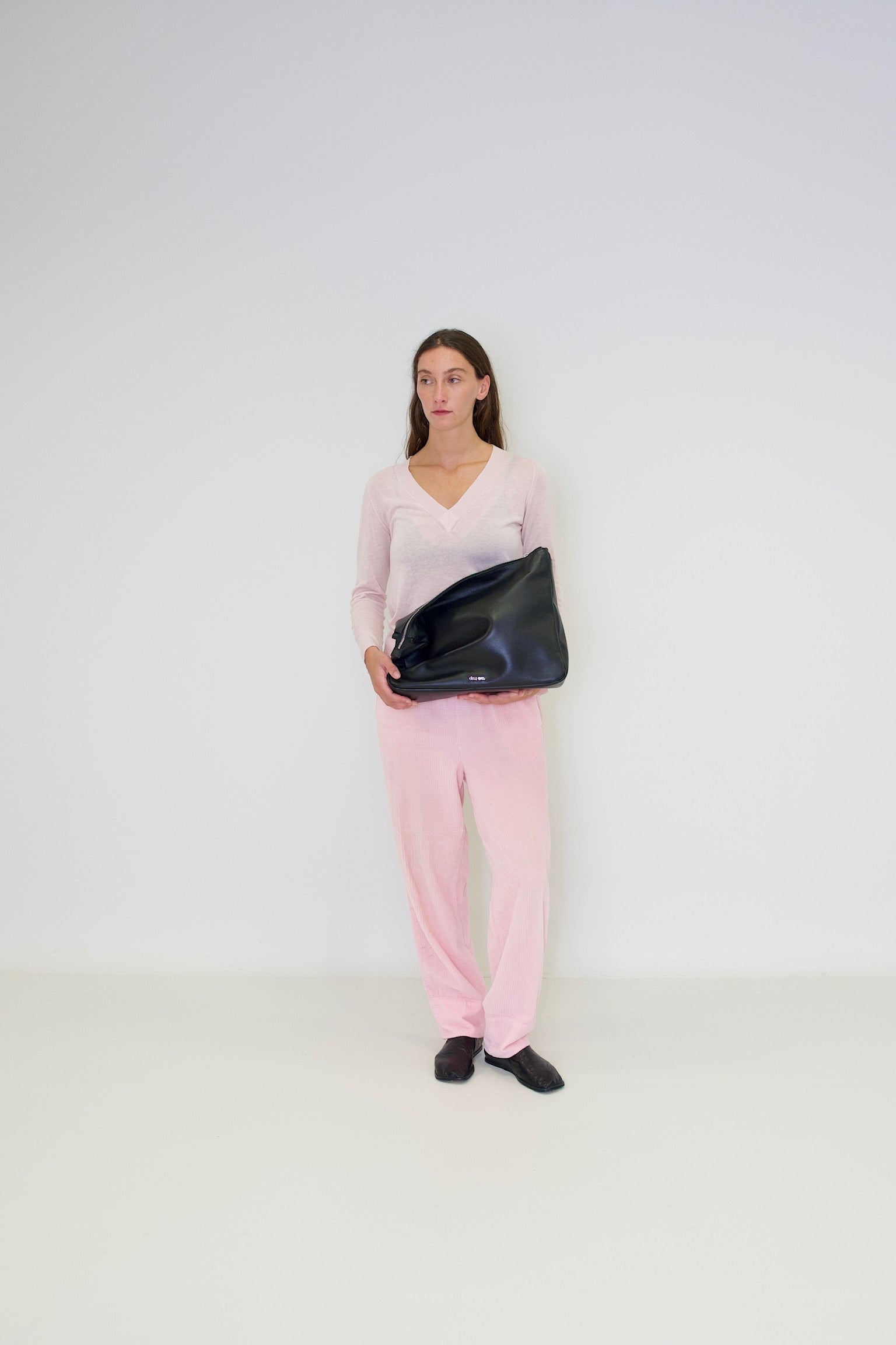 Bolso Tikon en piel Napa graneada - Negro