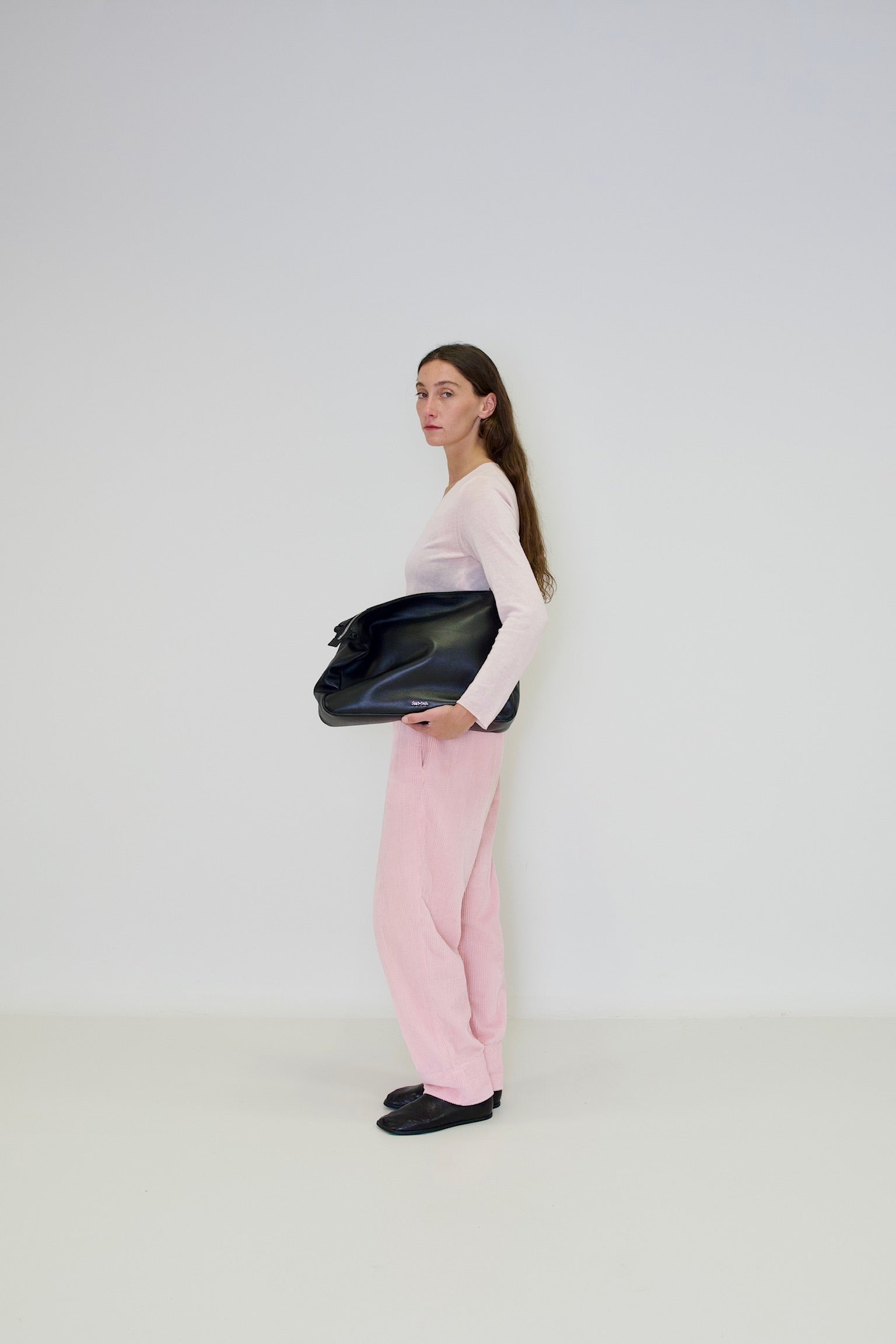 Bolso Tikon en piel Napa graneada - Negro