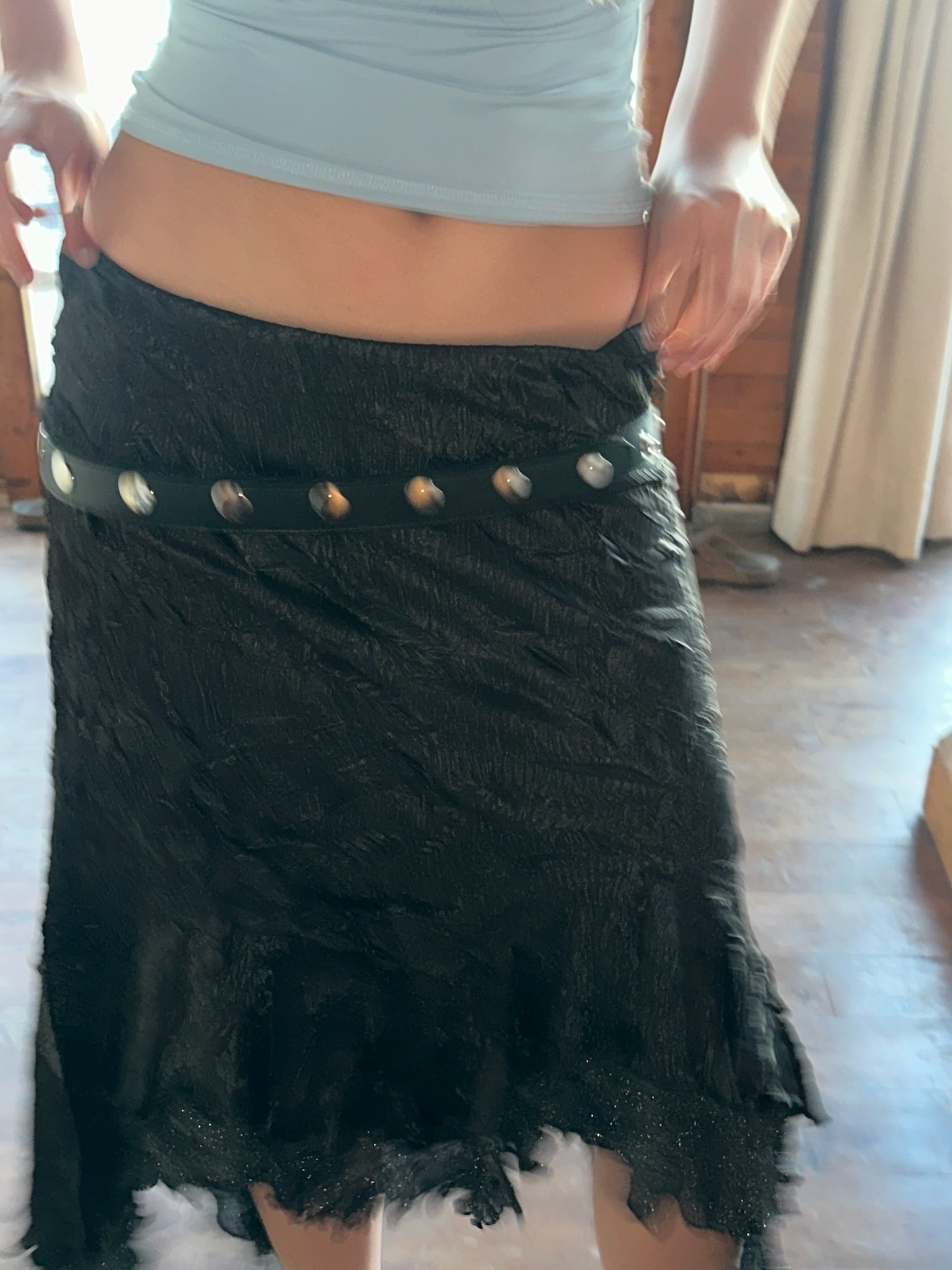 Adjustable Click Belt in Nappa Leather - Black