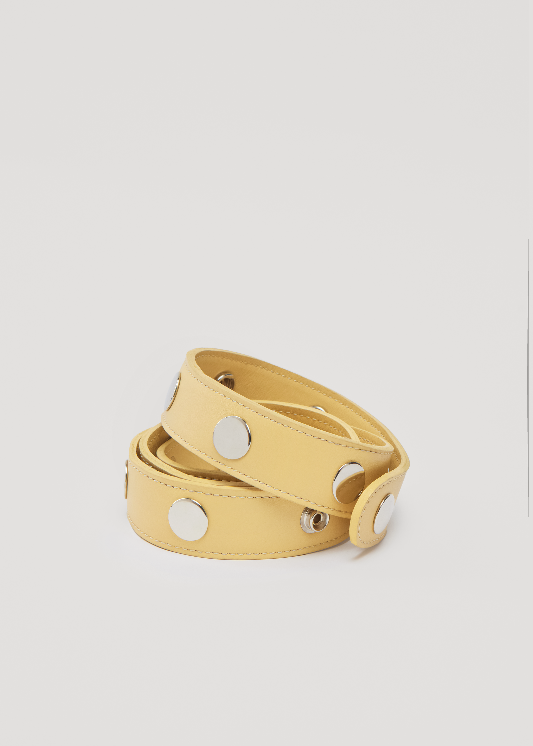Adjustable Click Belt in Nappa Leather - Butter