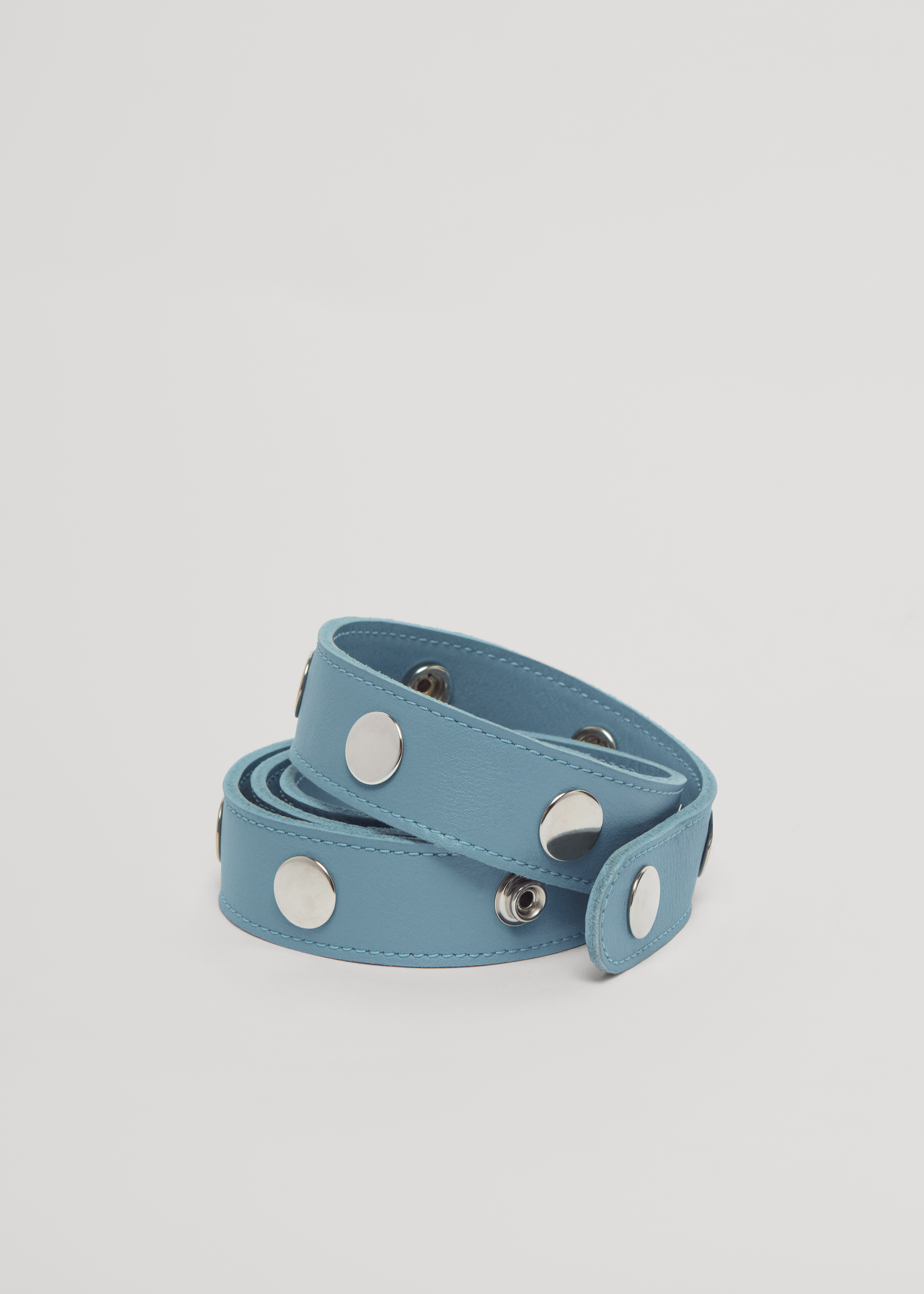 Adjustable Click Belt in Nappa Leather - Blue