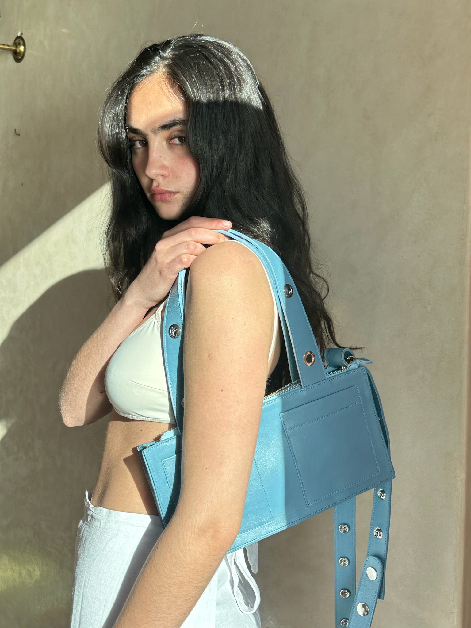 Mini Muse Bag in Nappa Leather - Blue